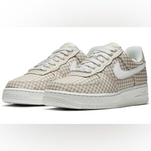 Nike Women's Air Force 1 Low Beige Gingham Sneakers